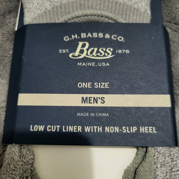 2 MENS G.H BASS NO SHO SOCK BOAT SHOE LOAFER SOCK GREY AND NAVY - Picture 2 of 3